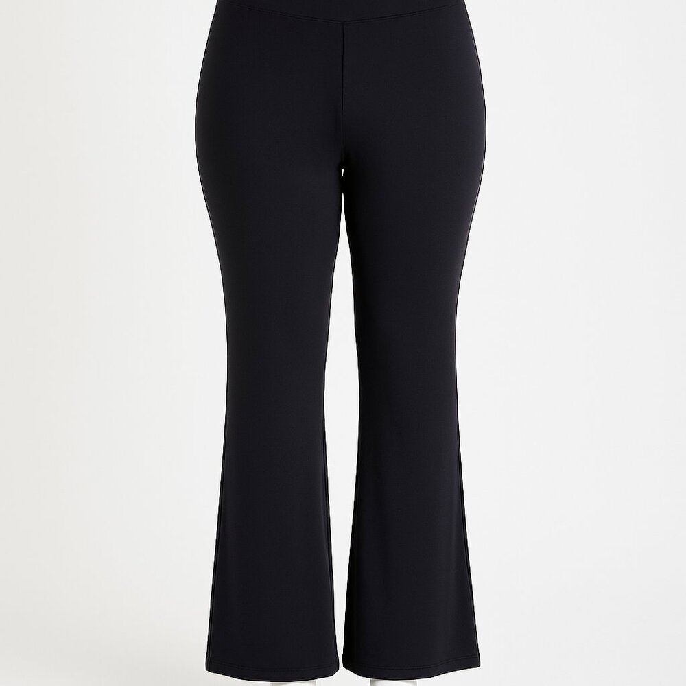 Maurices Black Flare Leggings Size L – Stretch Nylon Spandex Full-Length Yoga Pa